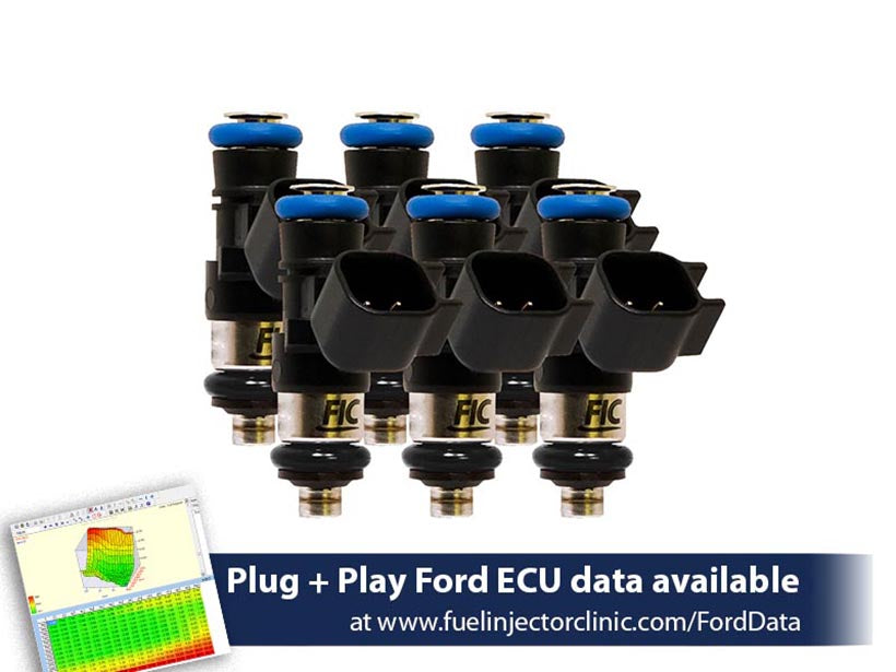 1200cc-D (110 lbs/hr at 43.5 PSI fuel pressure) FIC Fuel  Injector Clinic Injector Set for Ford Mustang V6 (2011-2017)